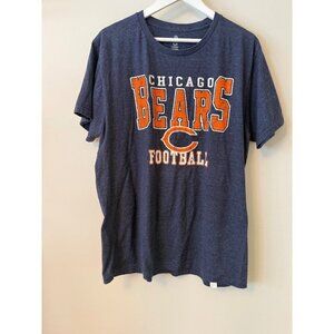 NFL Team Apparel Chicago Bears Football Grey Graphic T-Shirt Mens XL Cotton Blen